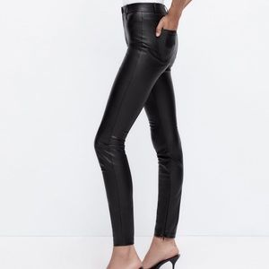 Zara Leather Pants Hi-Rise